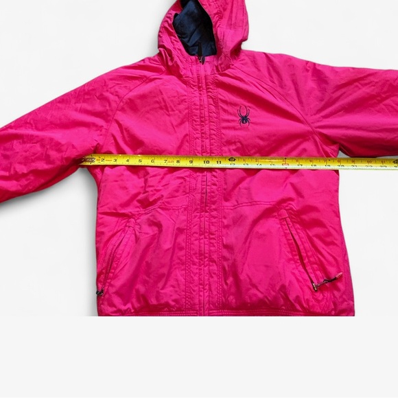 Spyder Size 16 Neon Pink Ski Jacket Puffer Coat Hooded - Picture 3 of 16